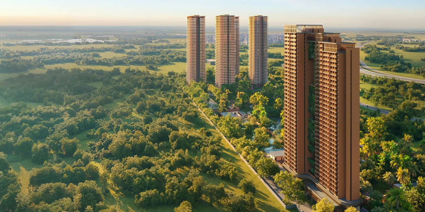 Aerial view of premium residential development in Gurgaon